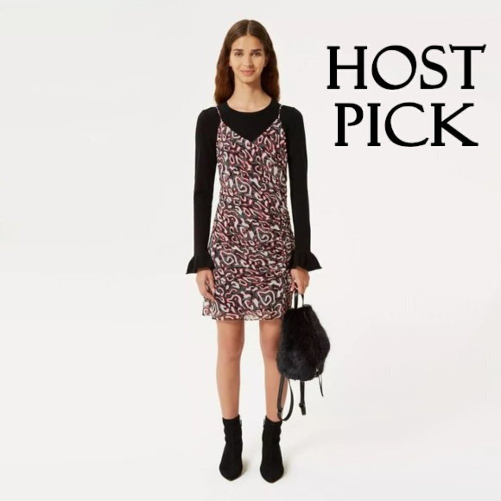 NWT Rebecca Minkoff patterned shirred mini dress, 6